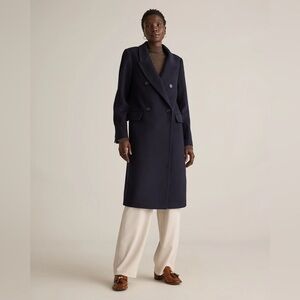 NWT Italian wool double-breasted coat dark In black size small